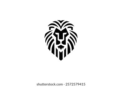 Sillhoutte Lion Head Logo Template