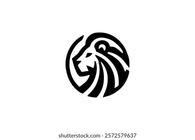 Sillhoutte Lion Head Logo template