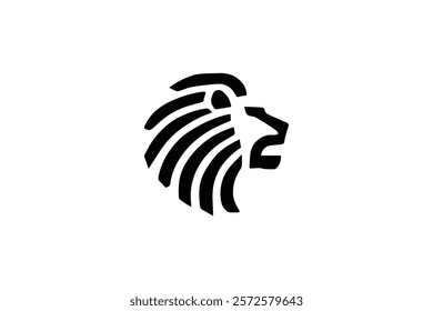 Sillhoutte Lion Head Logo template