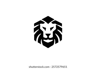 Sillhoutte Lion Head Logo template