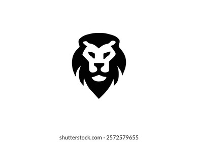 Sillhoutte Lion Head Logo template