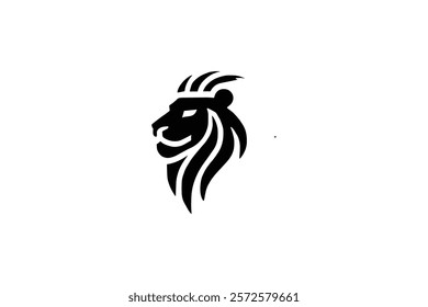 Sillhoutte Lion Head Logo template