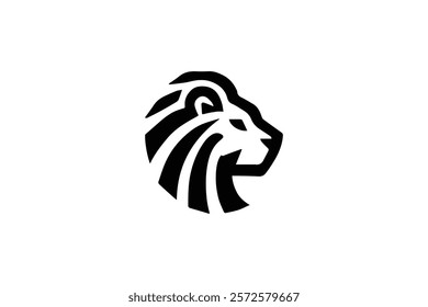 Sillhoutte Lion Head Logo template