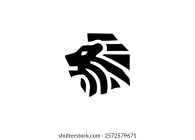 Sillhoutte Lion Head Logo template