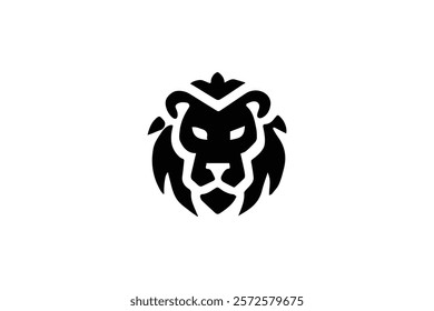 Sillhoutte Lion Head Logo template