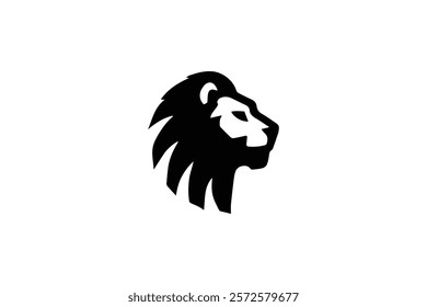 Sillhoutte Lion Head Logo template