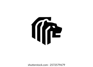 Sillhoutte Lion Head Logo template