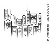 sillouette city bulding skyline urban city isolated minimal icon. buldings line vector icon for websites and mobile minimalistic flat design.