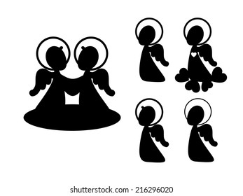 silluettes of angels