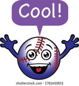 Silly Baseball Ball Mascot. Vector Illustration.