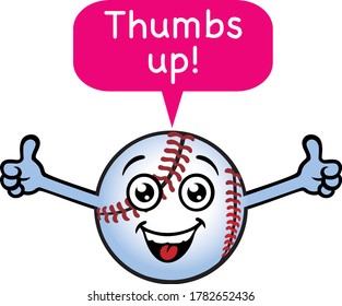 Silly Baseball Ball Mascot. Vector Illustration.