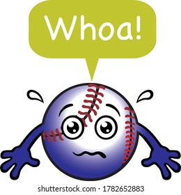 Silly Baseball Ball Mascot. Vector Illustration.