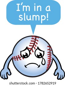 Silly Baseball Ball Mascot. Vector Illustration.