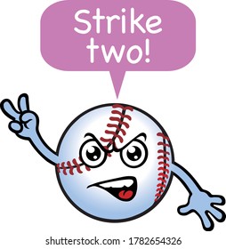 Silly Baseball Ball Mascot. Vector Illustration.