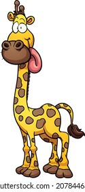 Silly cartoon giraffe. Vector clip art illustration with simple gradients. All in a single layer.