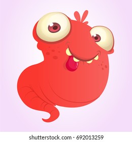 Silly cartoon monster. Red monster  illustration