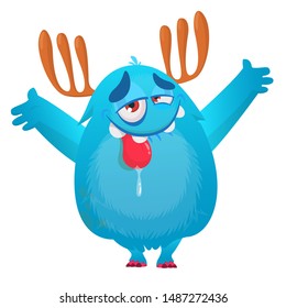Silly cartoon monster. Vector illustration