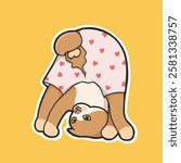 Silly Cat With Shorts Meme Sticker Vector Cute Illustration