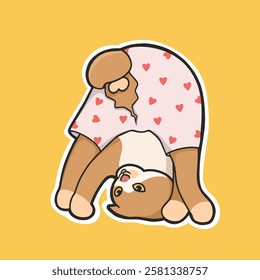 Silly Cat With Shorts Meme Sticker Vector Cute Illustration