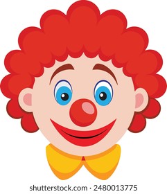 Silly clown face with a red nose and wig emoji
