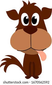 Silly dog, illustration, vector on white background.