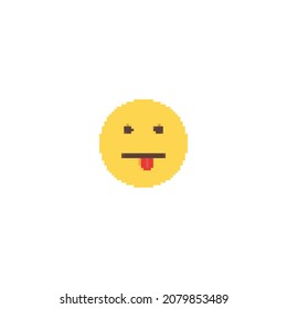 silly emoticon pixel art icon 