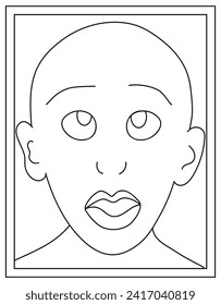 Silly expression colouring page vector