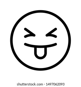 silly expression icon with outline style and 64 px base. Suitable for website design, logo, app and ui.