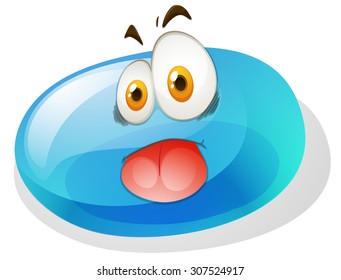 Silly face on jelly bean illustration