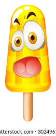 Silly face on popsicle illustration