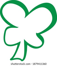 Silly fun shamrock vector green cartoon st patrick’s day illustration drawing cute funny whimsical icon logo isolated abstract doodle