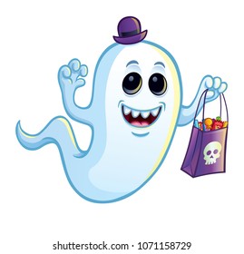 Silly Ghost with Trick or Treat Bag