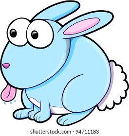 Silly Goofy Bunny Rabbit Animal Vector Illustration Art