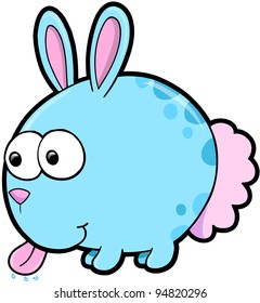 Silly Goofy Bunny Rabbit Animal Vector Illustration Art