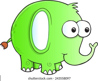 Silly goofy Elephant Vector Illustration Art