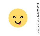 Silly, goofy happy, cute sticking tongue out face emoji, emoticon,smiley.Pixel perfect emoji icon.