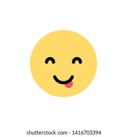 Silly, goofy happy, cute sticking tongue out face emoji, emoticon,smiley.Pixel perfect emoji icon.