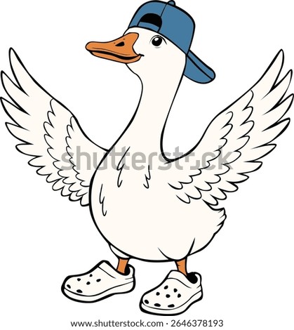 Silly goose boy, funny duck , goose boy,  kid funny clipart, goose kids
