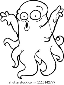 Silly Halloween Monster Vector Illustration Art. coloring book