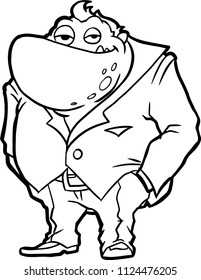 Silly Halloween Monster Vector Illustration Art. coloring book