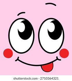 Chica de expresión de carácter de sonrisa chibi divertida feliz tonta