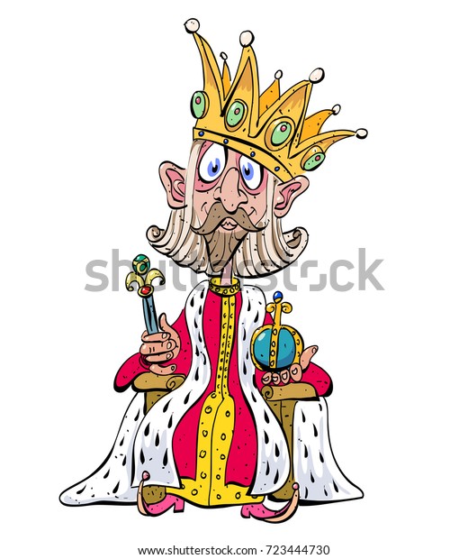 Silly King Funny Cartoon Image Artistic: vector de stock (libre de ...