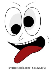 Silly looking cartoon face and doodle eyes