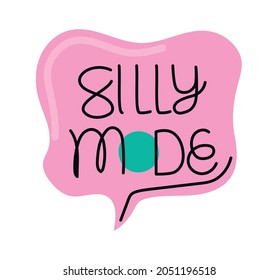 silly mode design over white