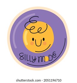 silly mode sticker over white
