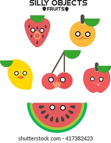Silly Objects Fruits
Also great without silly faces (can be removed while editing vector file)
