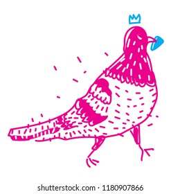 silly pink dove