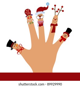 Silly puppet  hand waving  - christmas theme