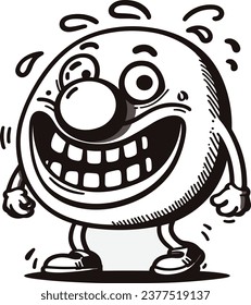 silly round character in sketch style