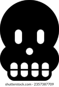 silly skull vector icon black